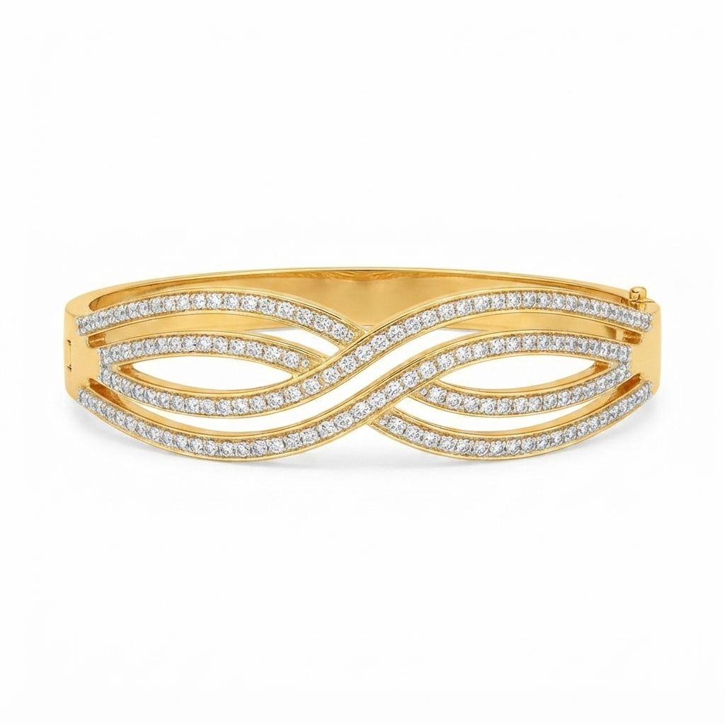 Buy Latest Trending Diamond work Solid bracelet for women