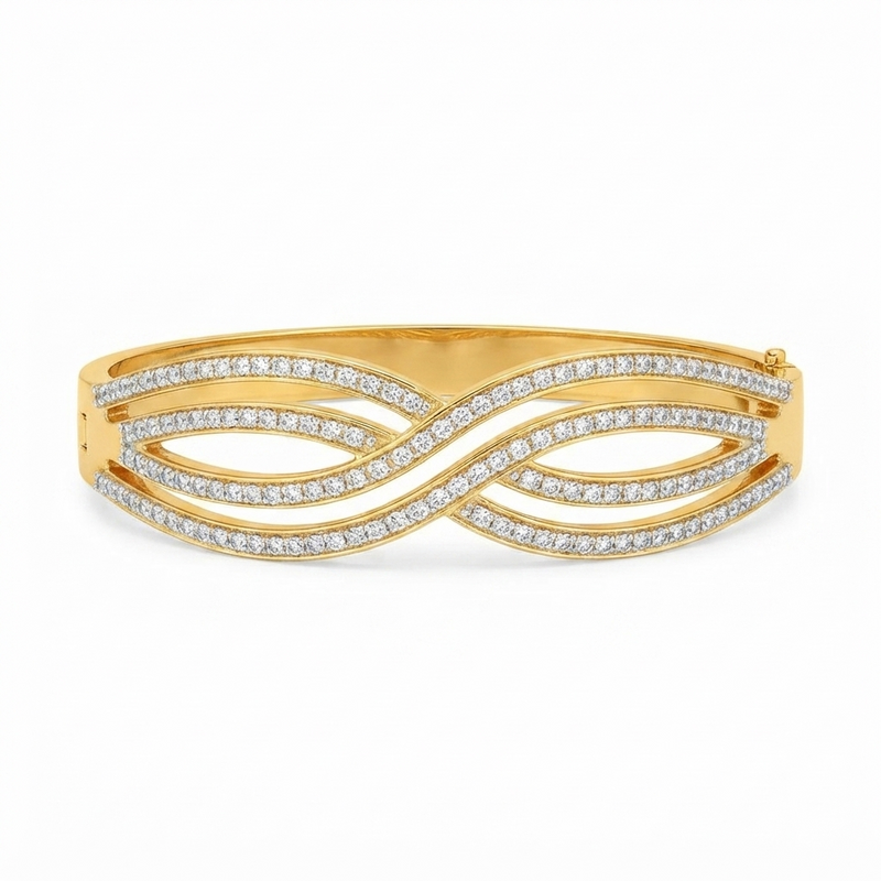 Buy Latest Trending Diamond work Solid bracelet for women