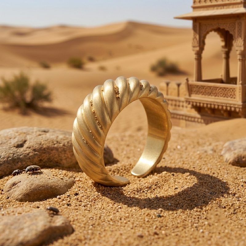 Minimalist Gold Wide Ring – Textured Statement Band for Women