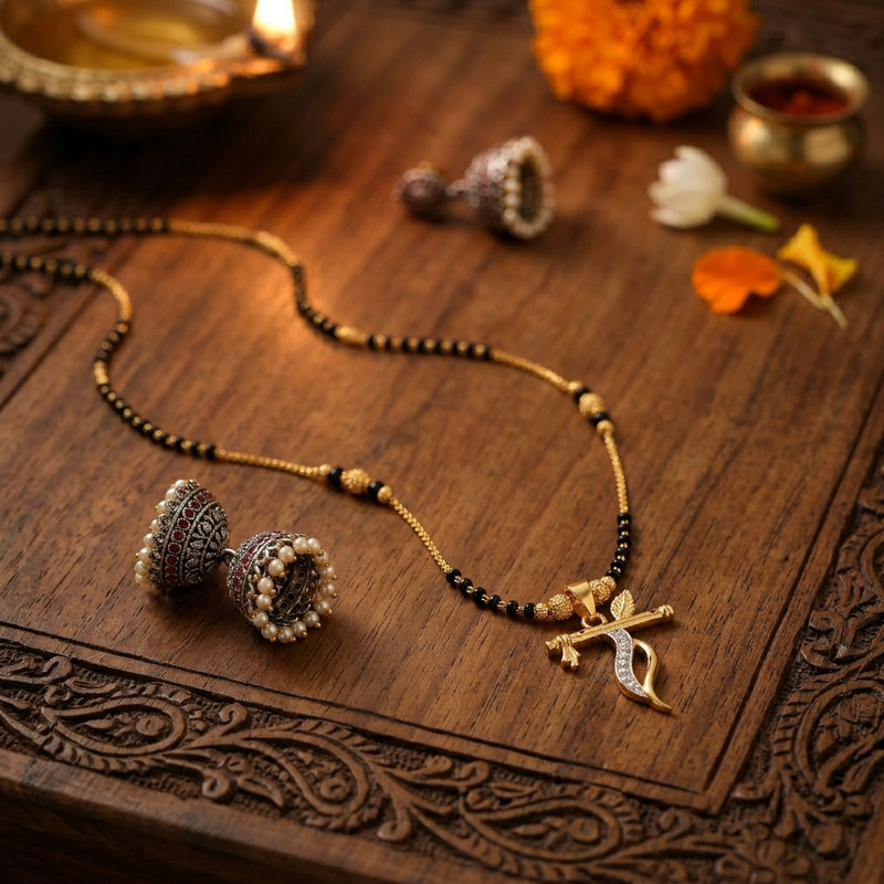 Designer Daily Wear Krishna Flute Mangalsutra for Women