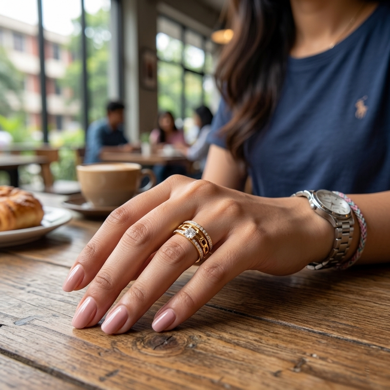 Minimalist Golden color Combo Ring Collection for Women